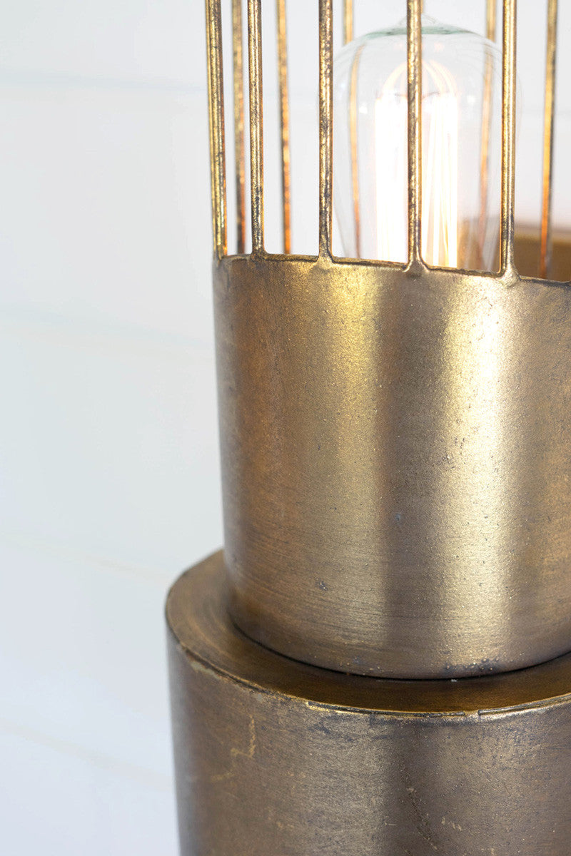 Brass Cage Metal Wall Sconce