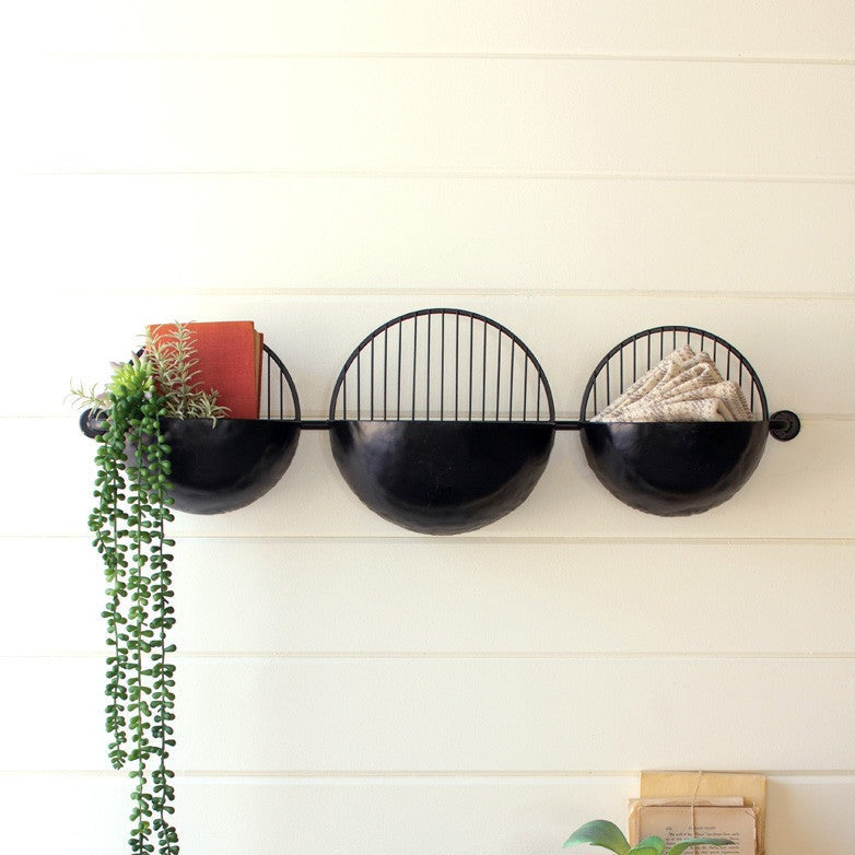 Three Metal Basket Wall Hanging*