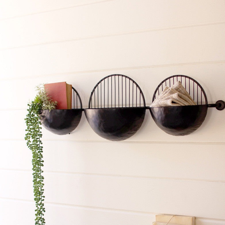 Three Metal Basket Wall Hanging*