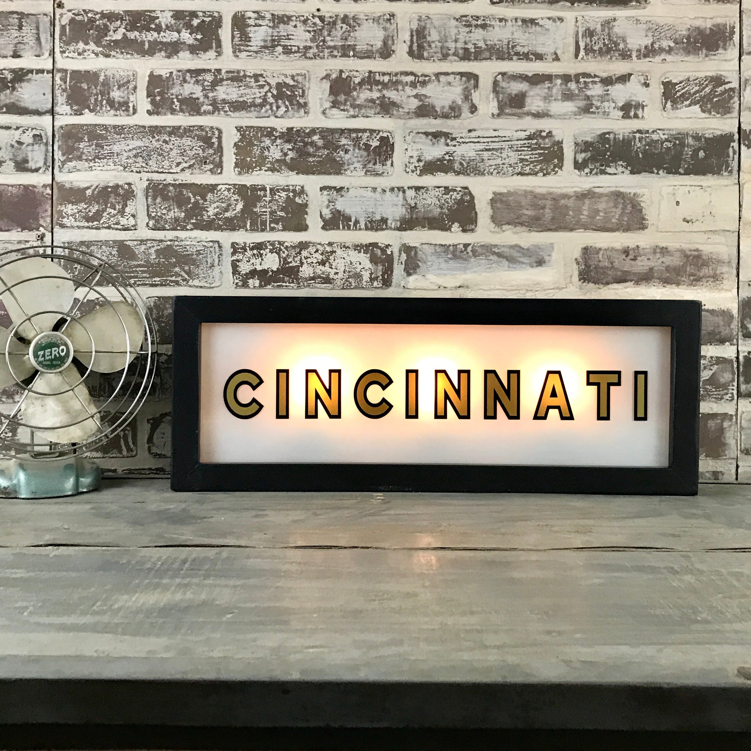 Custom Black & Gold Lighted Sign