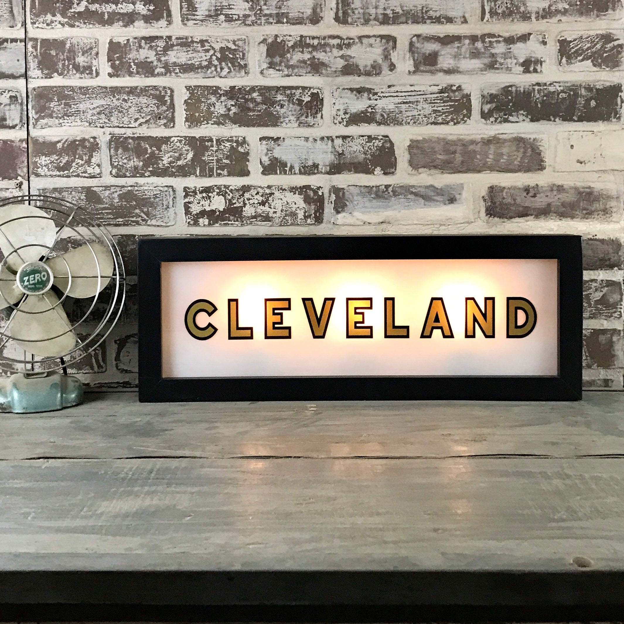 Custom Black & Gold Lighted Sign