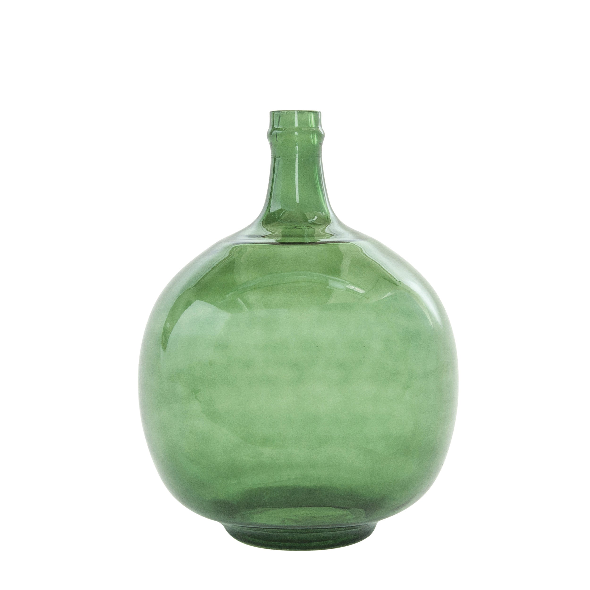 Round Green Glass Vintage-inspired Bottle