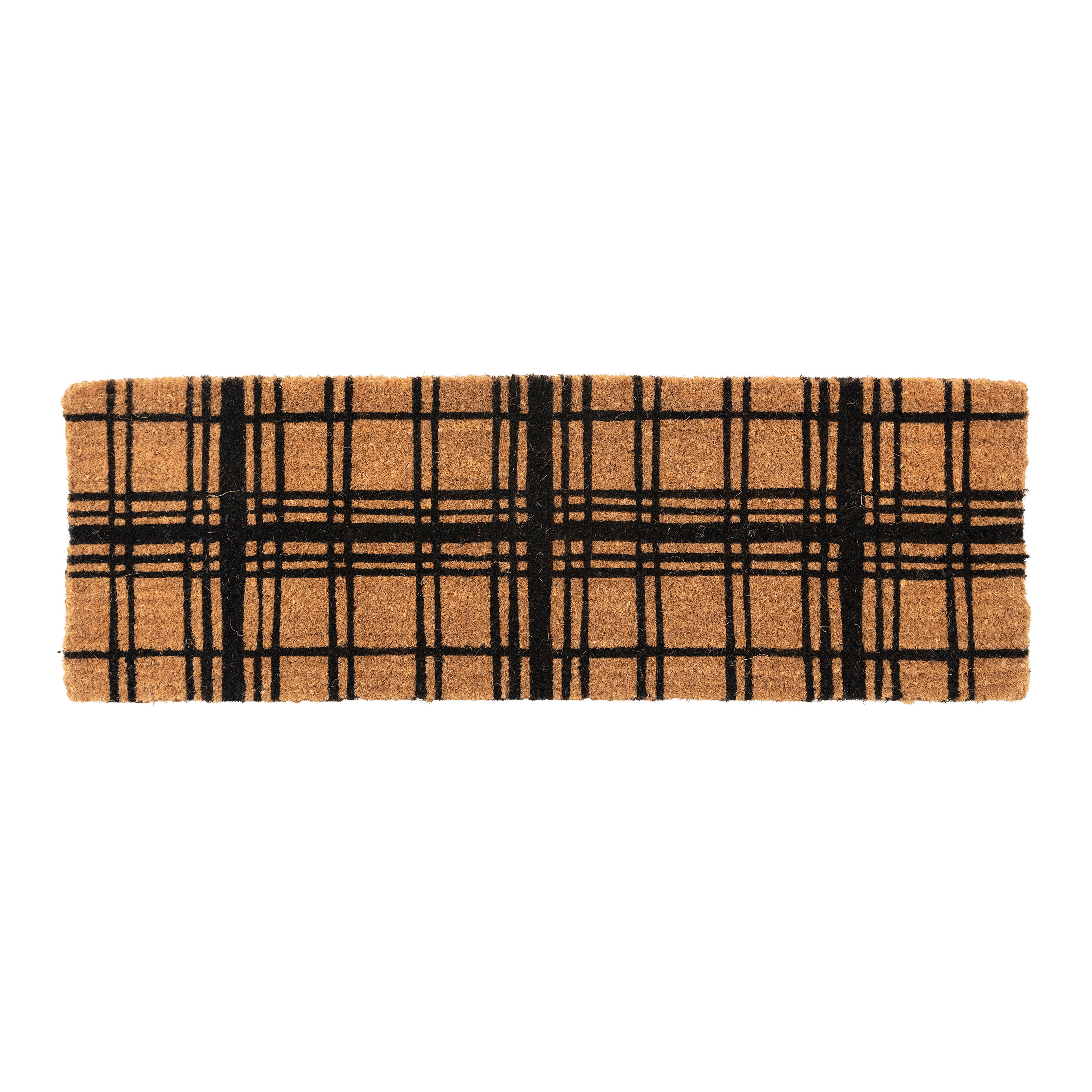 Black Plaid & Natural Double Doormat*