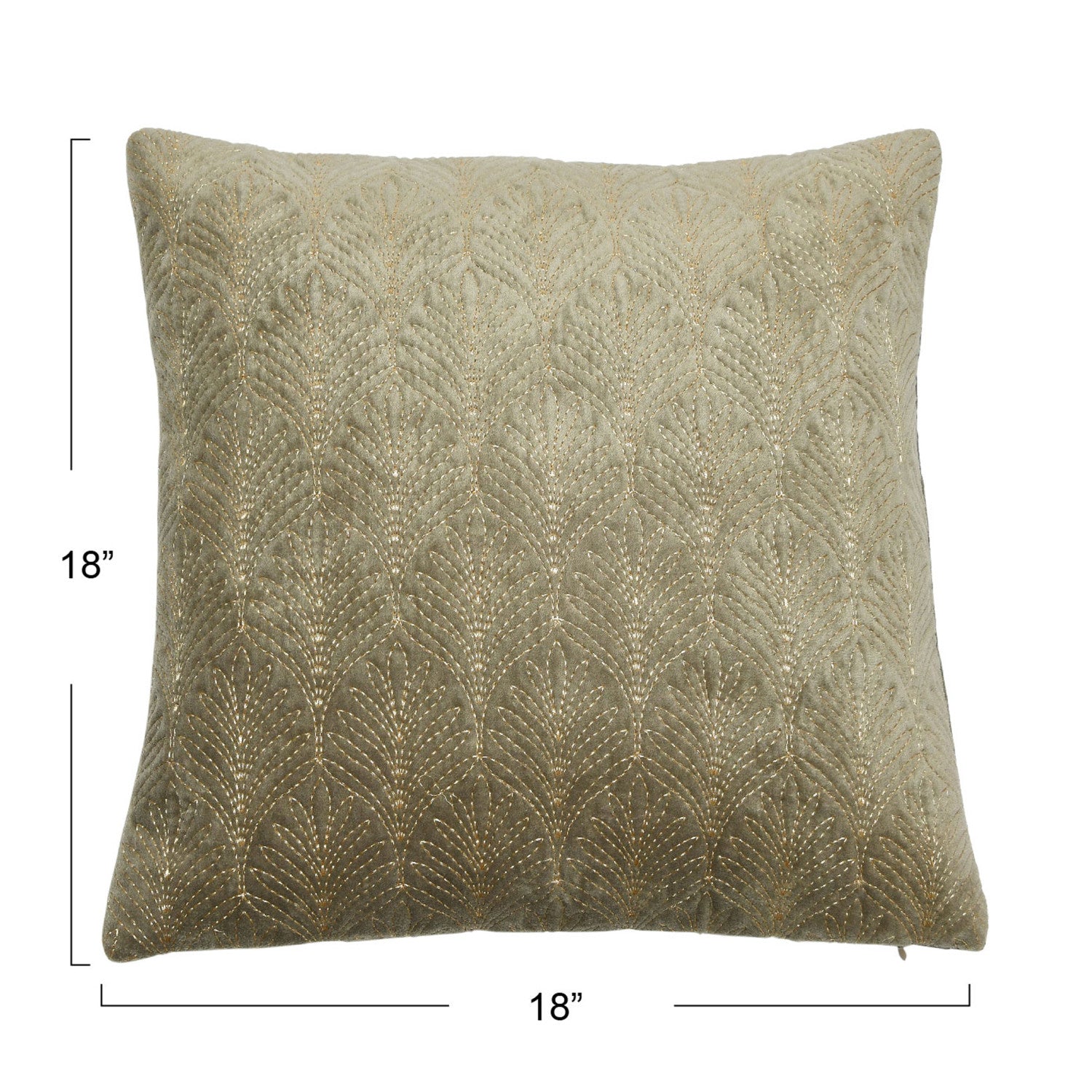 Grey Velvet & Gold Embroidered Pillow*