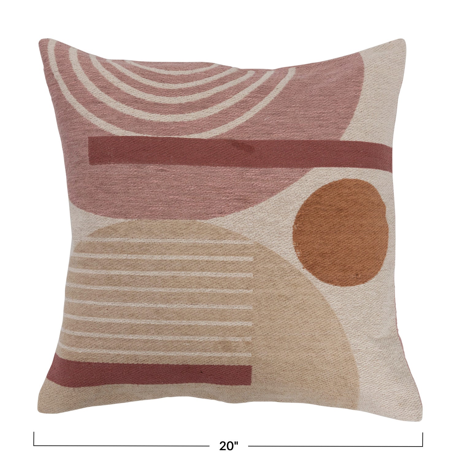 Pink Abstract Woven Pillow