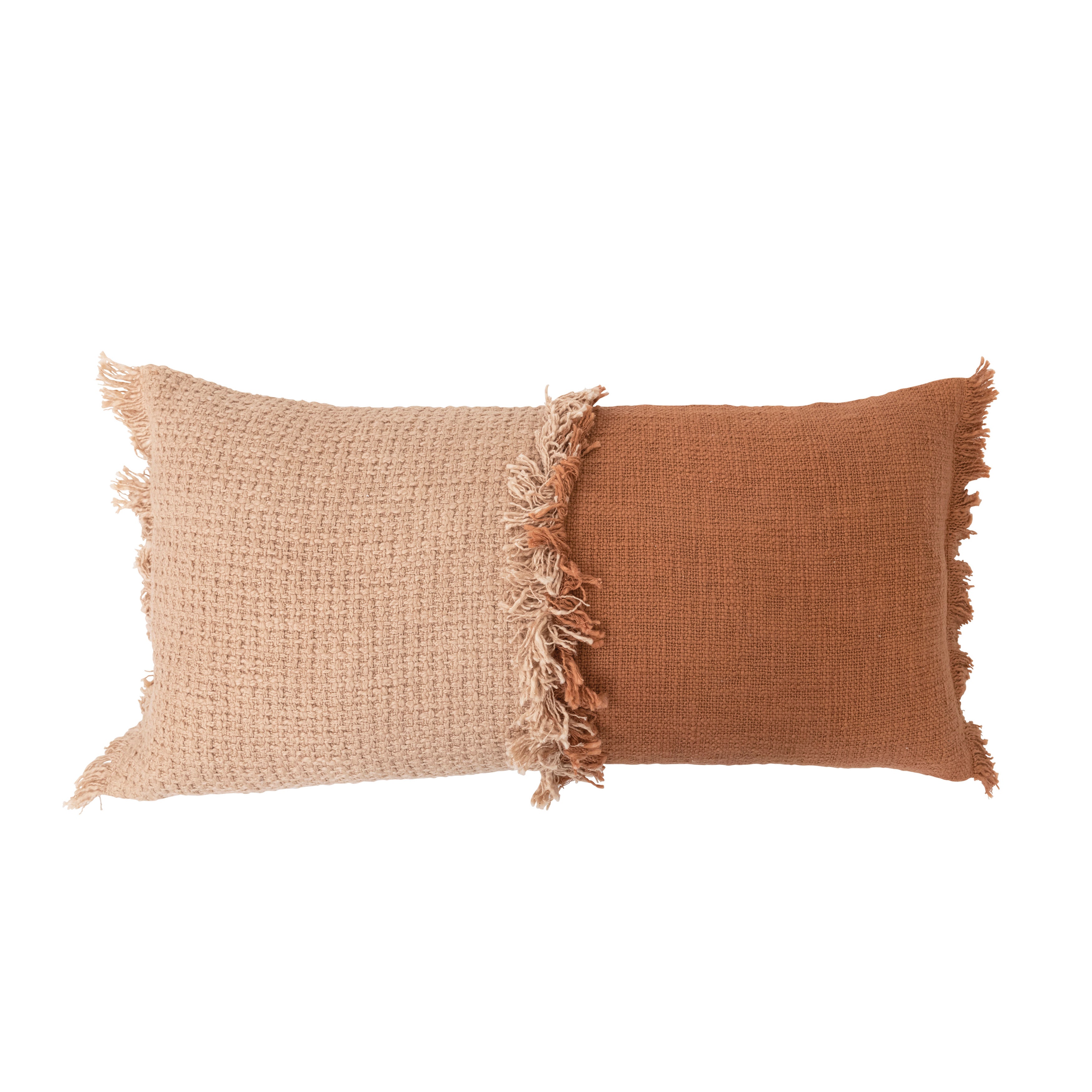 Pink & Rust Woven Lumbar Pillow