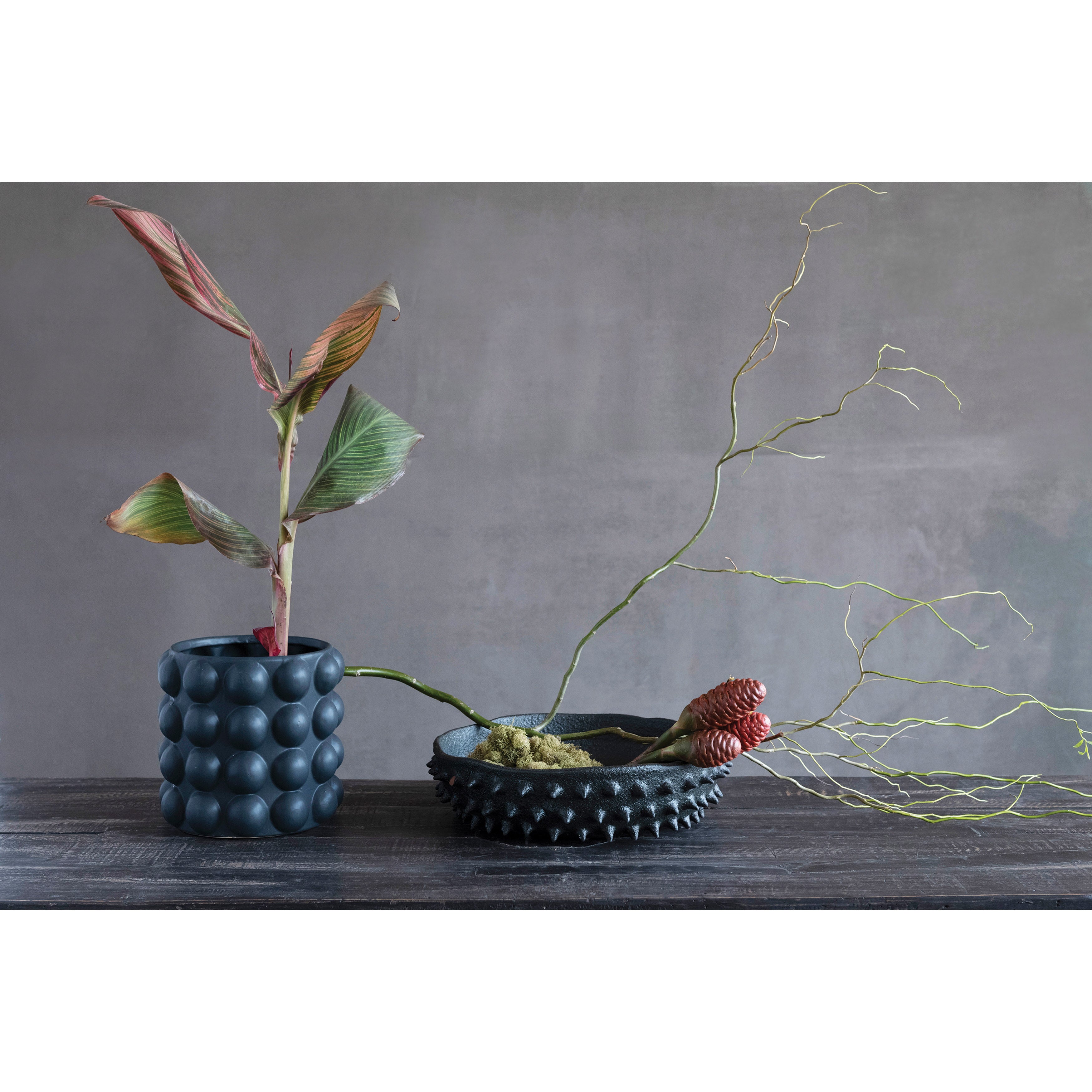 Matte Black Hobnail Planter