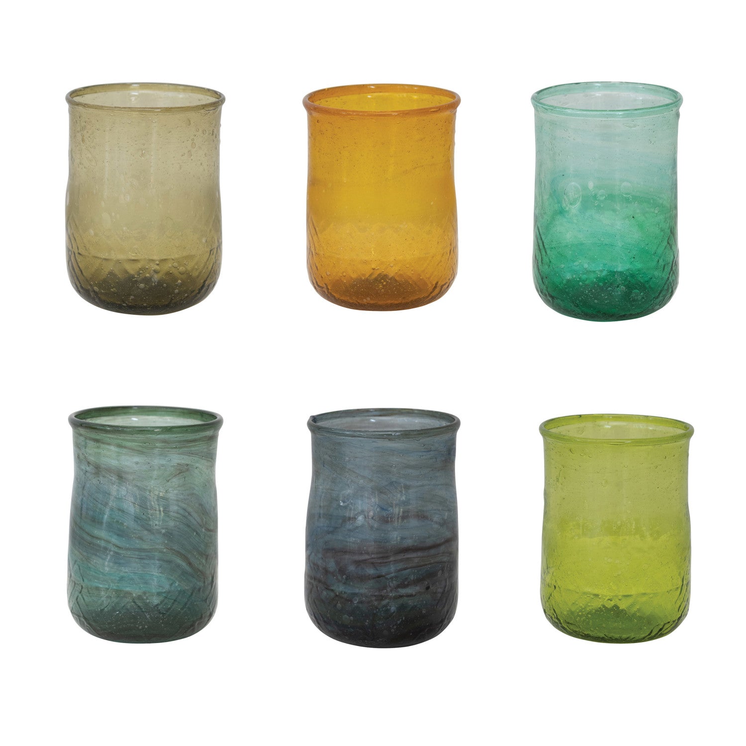 Hand-Blown Colored Tea Light Holder*