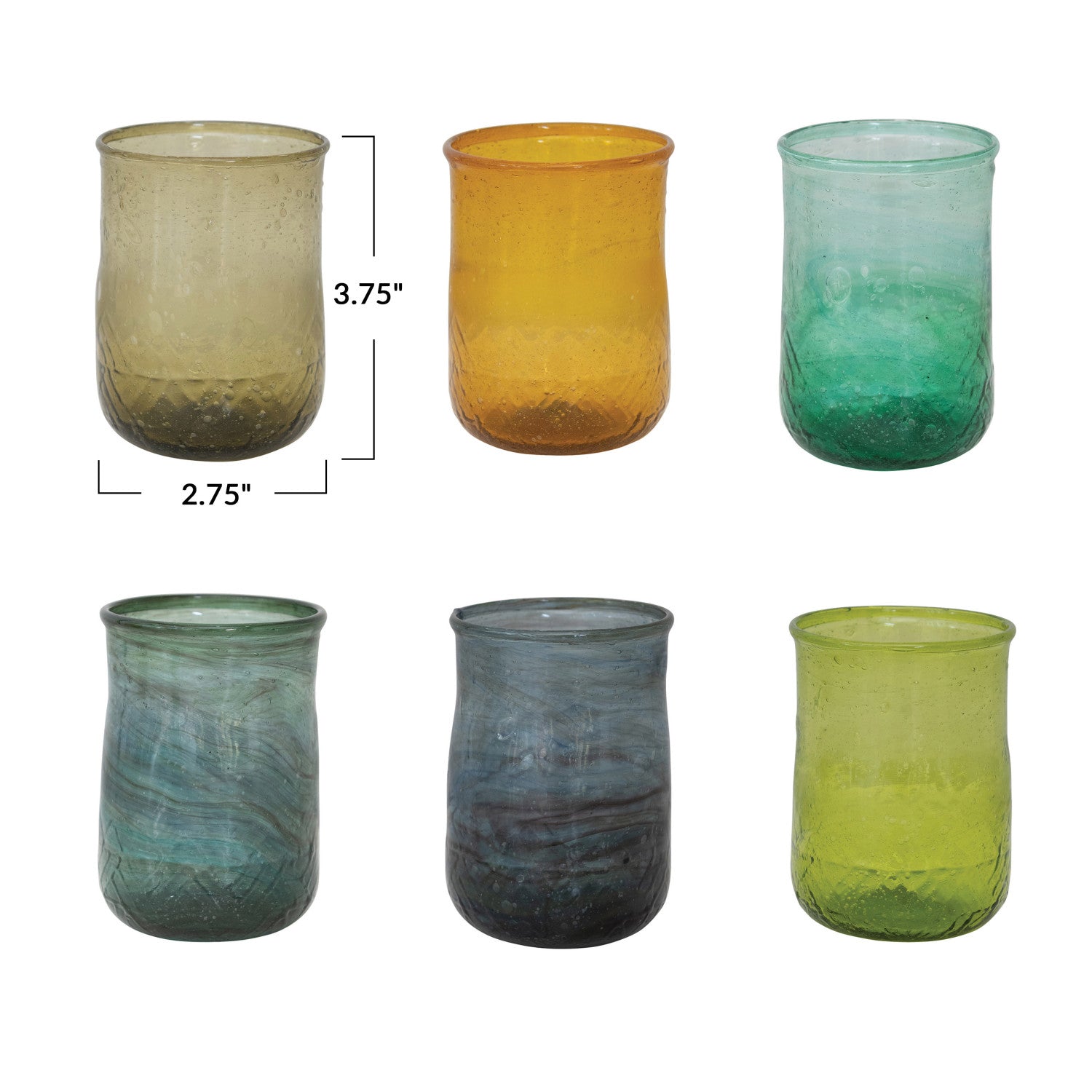 Hand-Blown Colored Tea Light Holder*