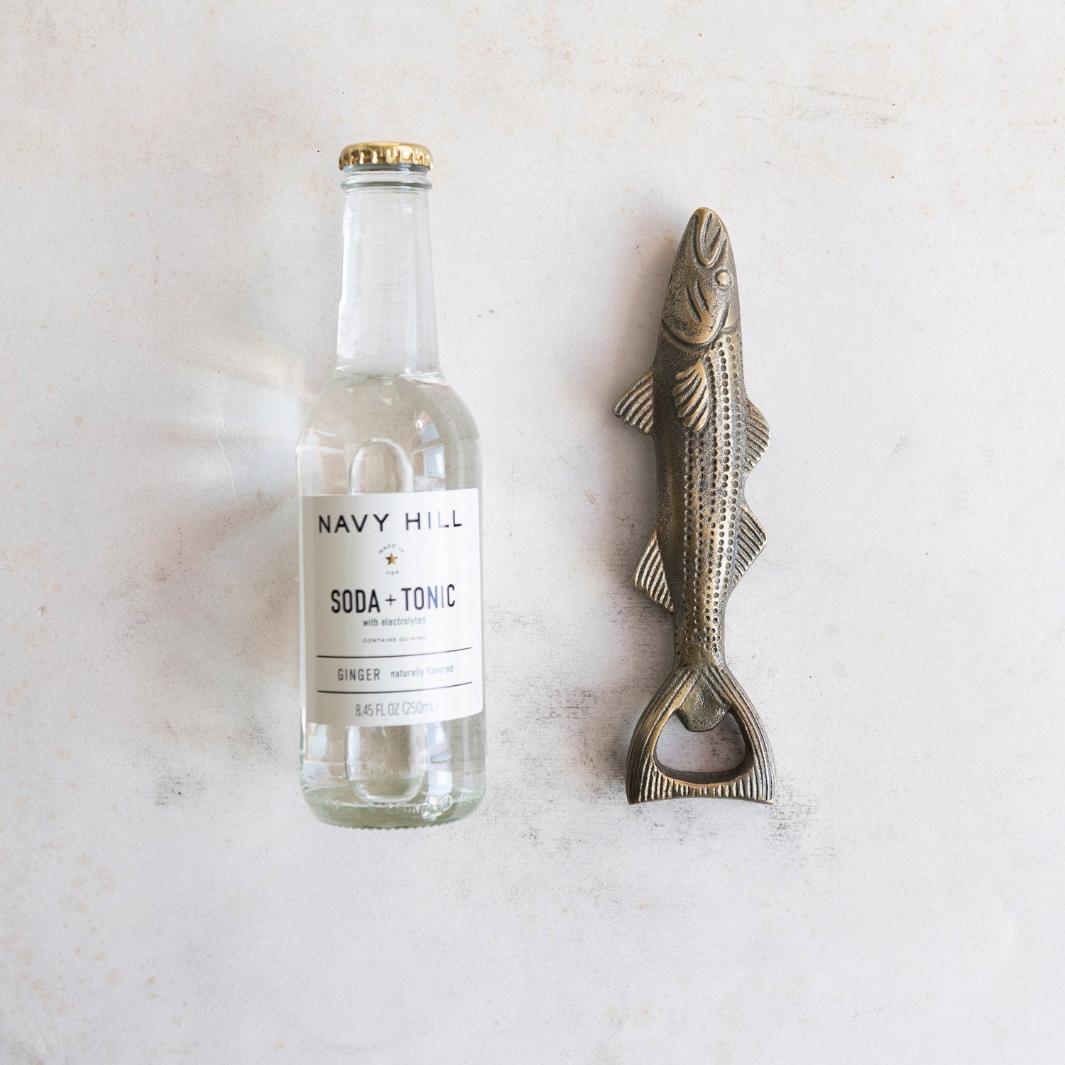 Antique Brass Fish Bottle Opener