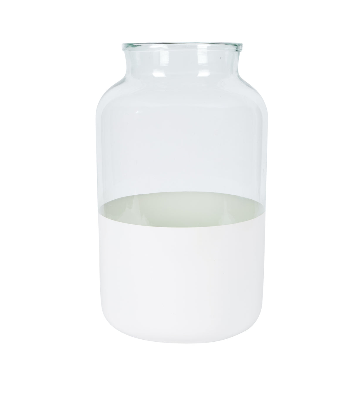 Large White Colorblock Mason Jar