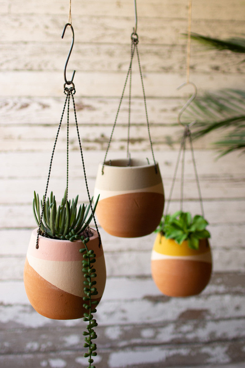 Tri-Color Dipped Hanging Pot