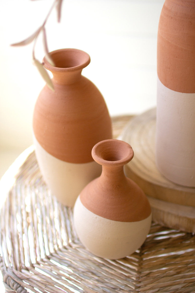 Ivory Dipped Clay Vase