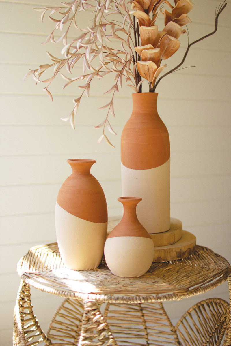 Ivory Dipped Clay Vase