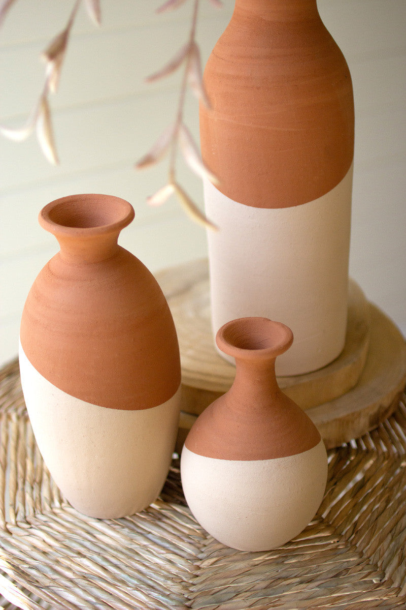 Ivory Dipped Clay Vase