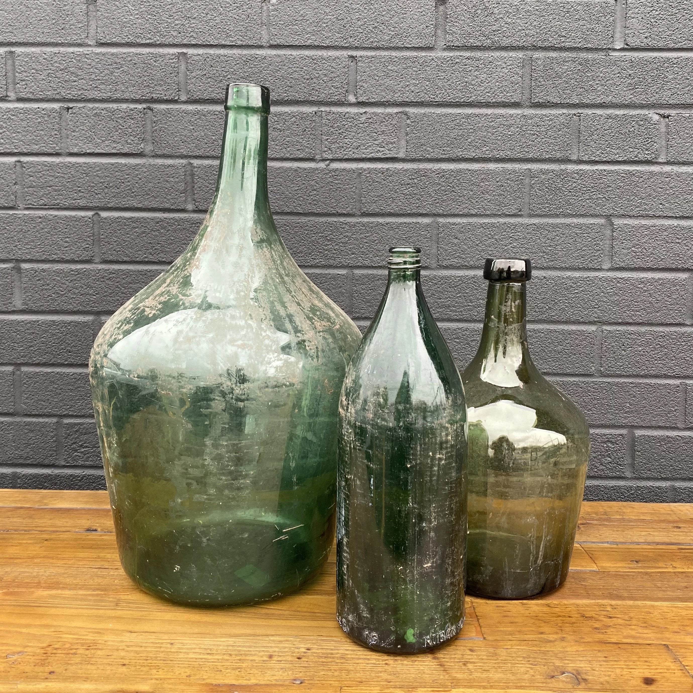 Green Demijohn Bottle