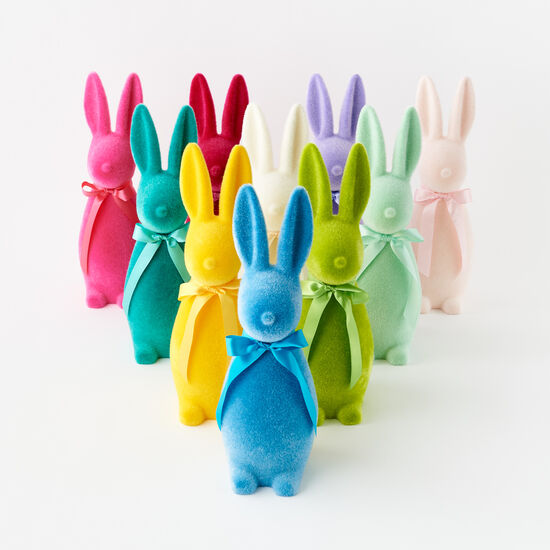 Assorted Flocked Button Nose Bunny