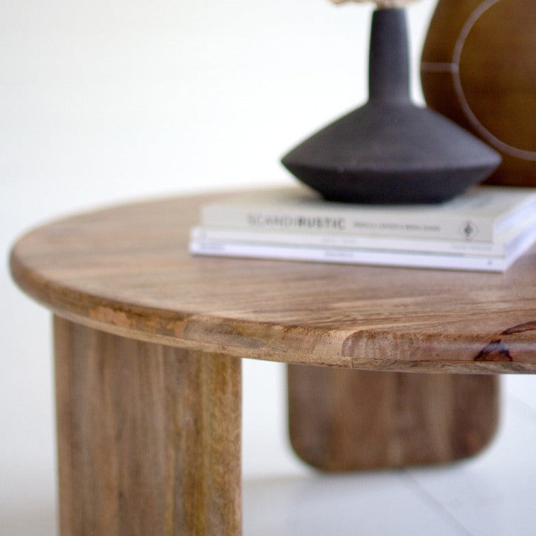 Round Mango Wood Coffee Table