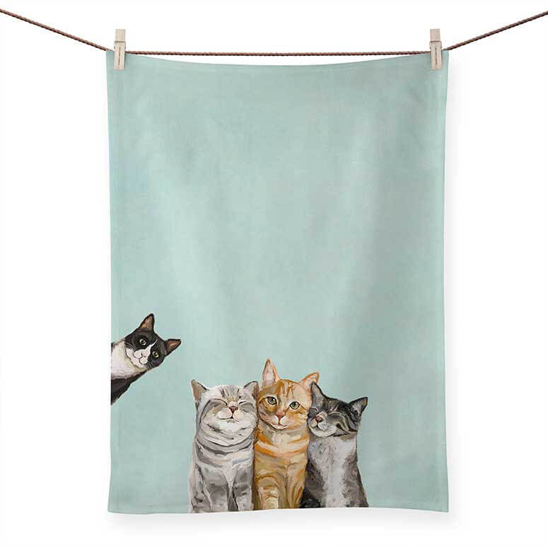 Feline Friends Tea Towel
