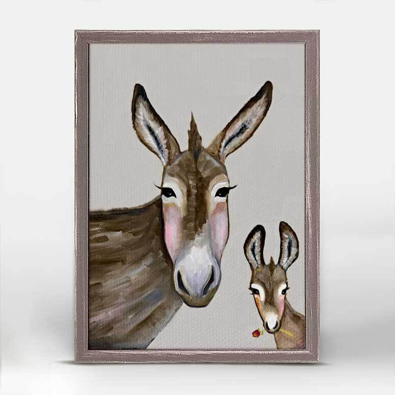 Donkey And Baby Mini Canvas