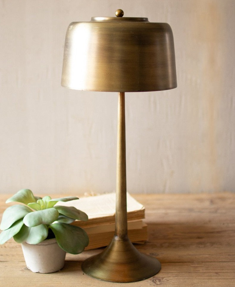Brass Table Lamp with Brass Shade