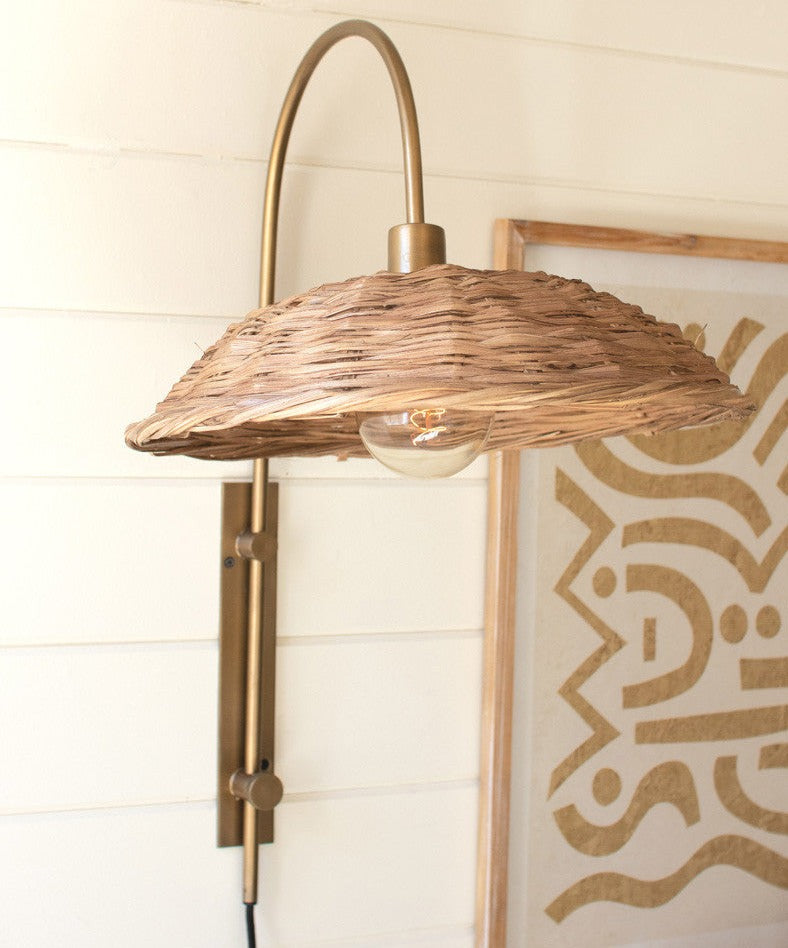 Rattan Shade Wall Sconce