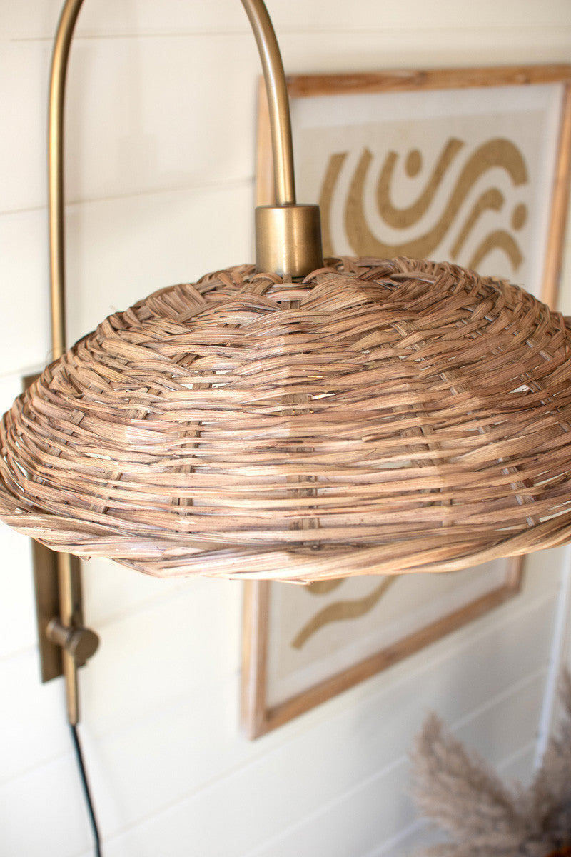 Rattan Shade Wall Sconce