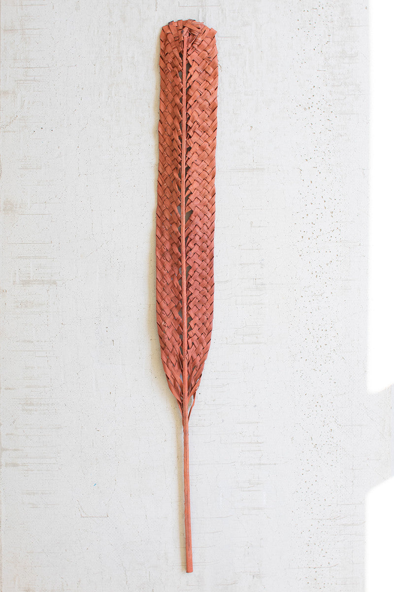 Woven Kejur Leaf- Coral