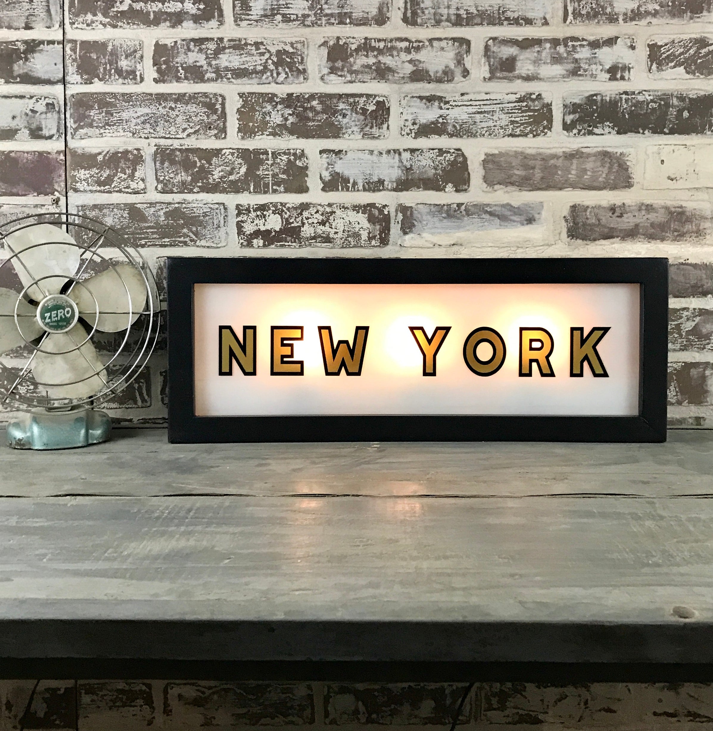 Custom Black & Gold Lighted Sign