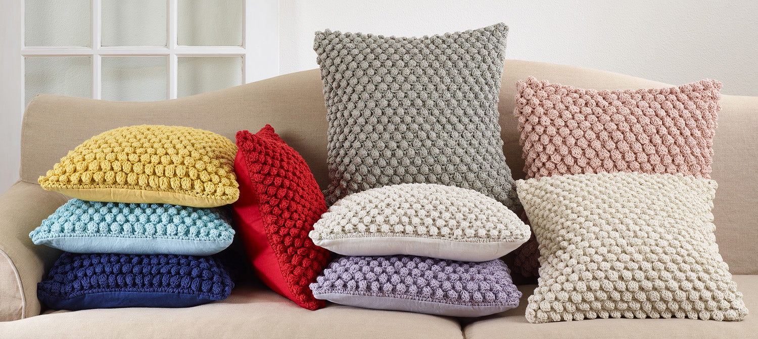 Crochet Pompom Pillow