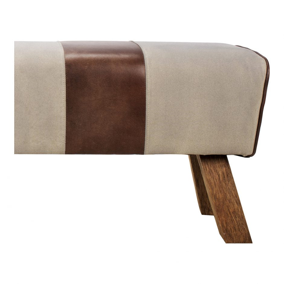 Leather & Canvas Pommel Bench