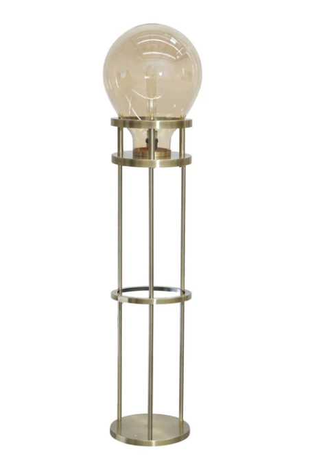 Smoked Brass Bulb Floor Lamp
