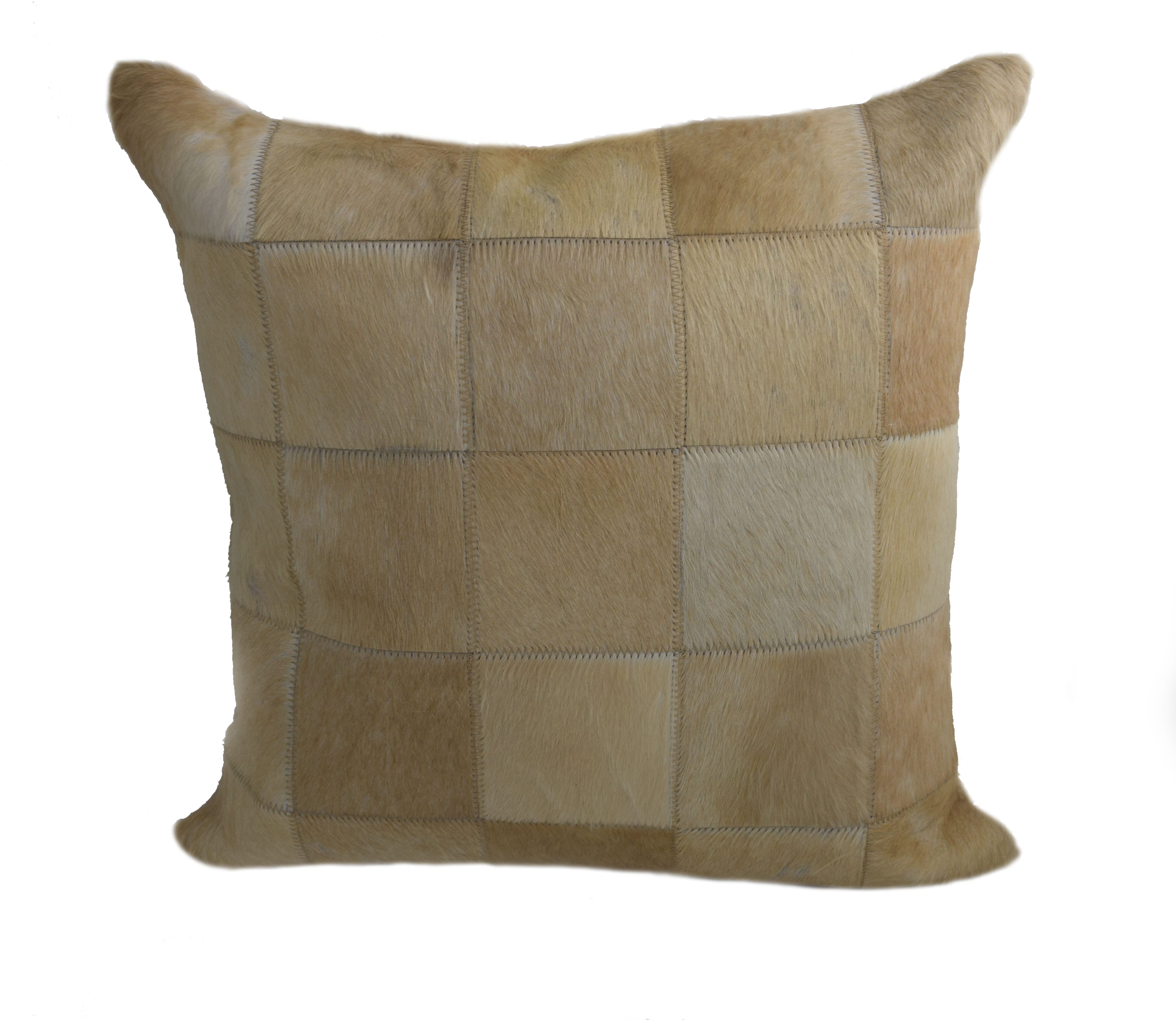 Cowhide Patch Pillow - Square