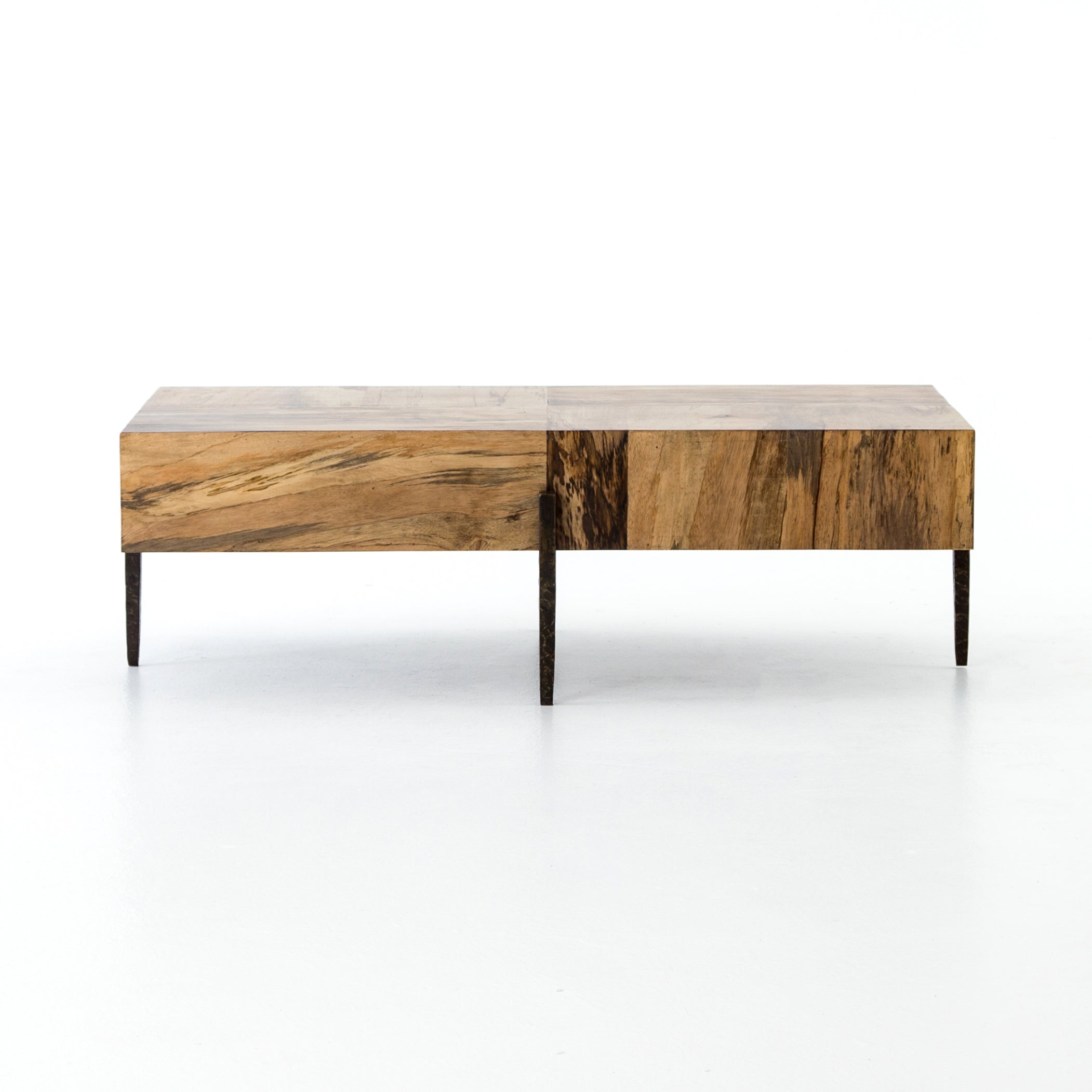 BTEOBFY Natural Wood Edge Contemporary Coffee Cocktail Table, Warm&Air Live Edge Coffee Table,Living Room Coffee Table with Clea