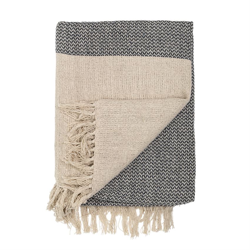 Grey Cotton Knit Throw