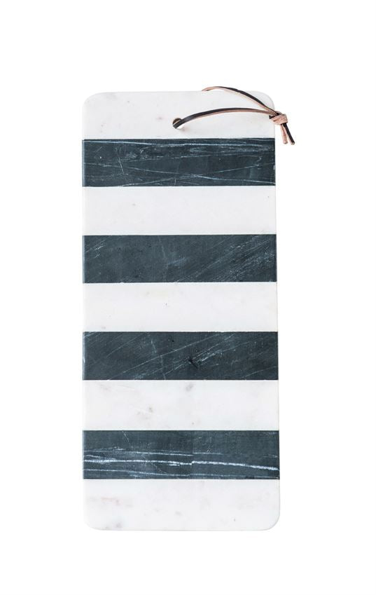 Striped Marble Board With Leather Tie