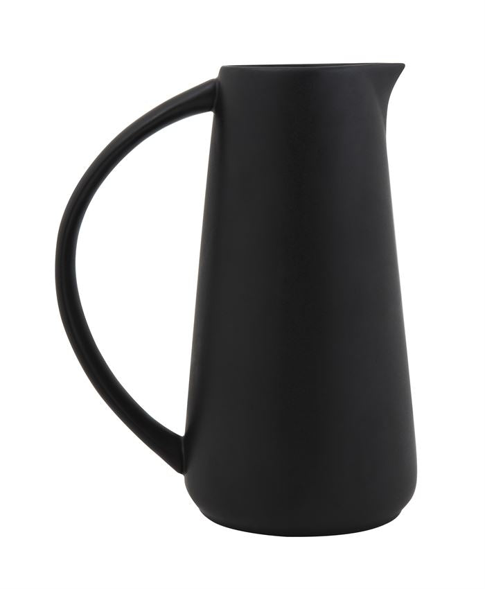 Matte Black Stoneware Pitcher