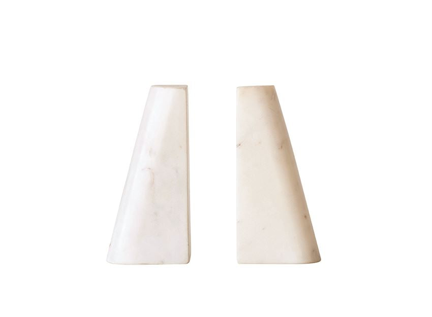 White Marble Obelisk Bookends