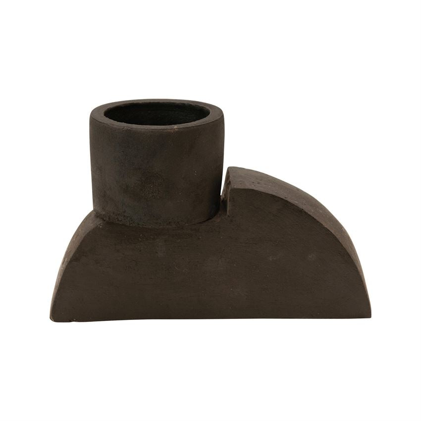 Black Terra Cotta Tea Light Holder