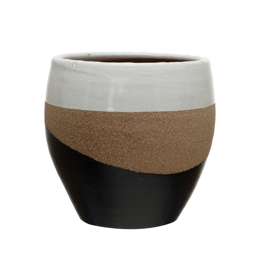 Black and White Tricolor Pot