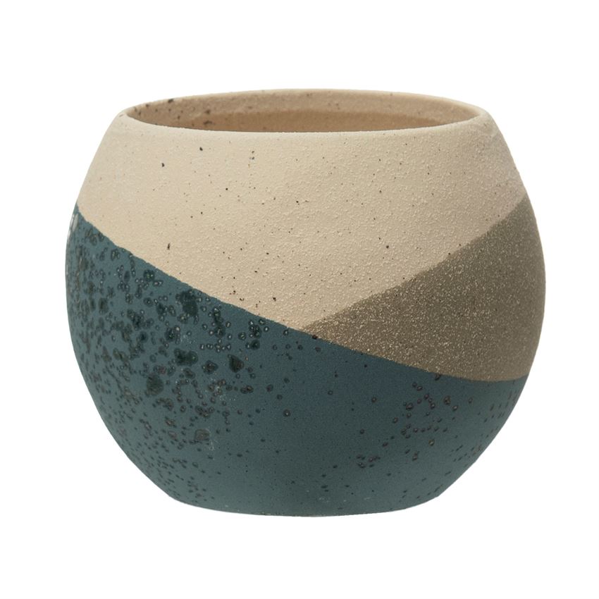 Blue Short Tricolor Planter