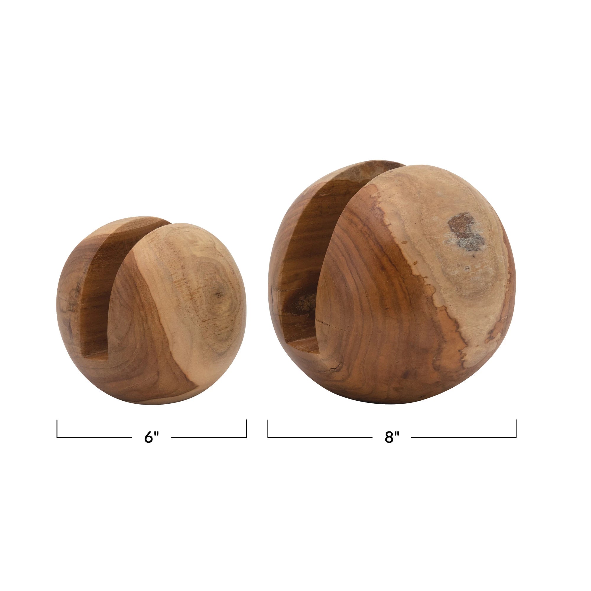 Teakwood Orb with Cutout Stand