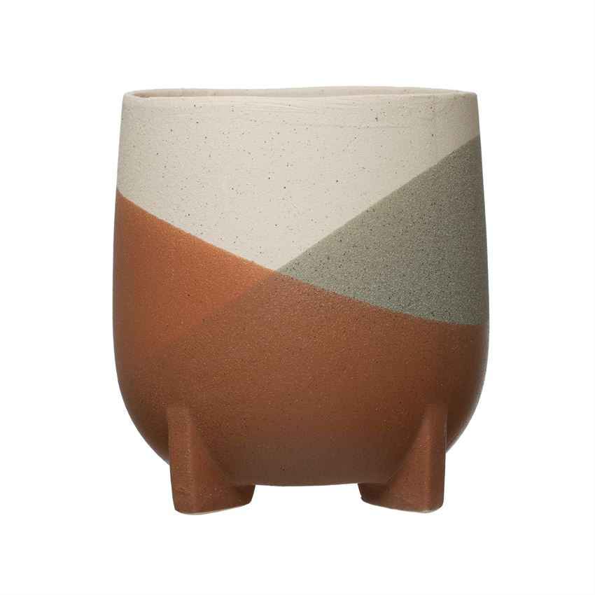 Tricolored Footed Pot