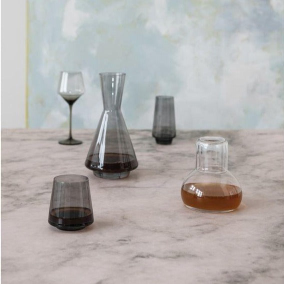 Round Glass Carafe S/2