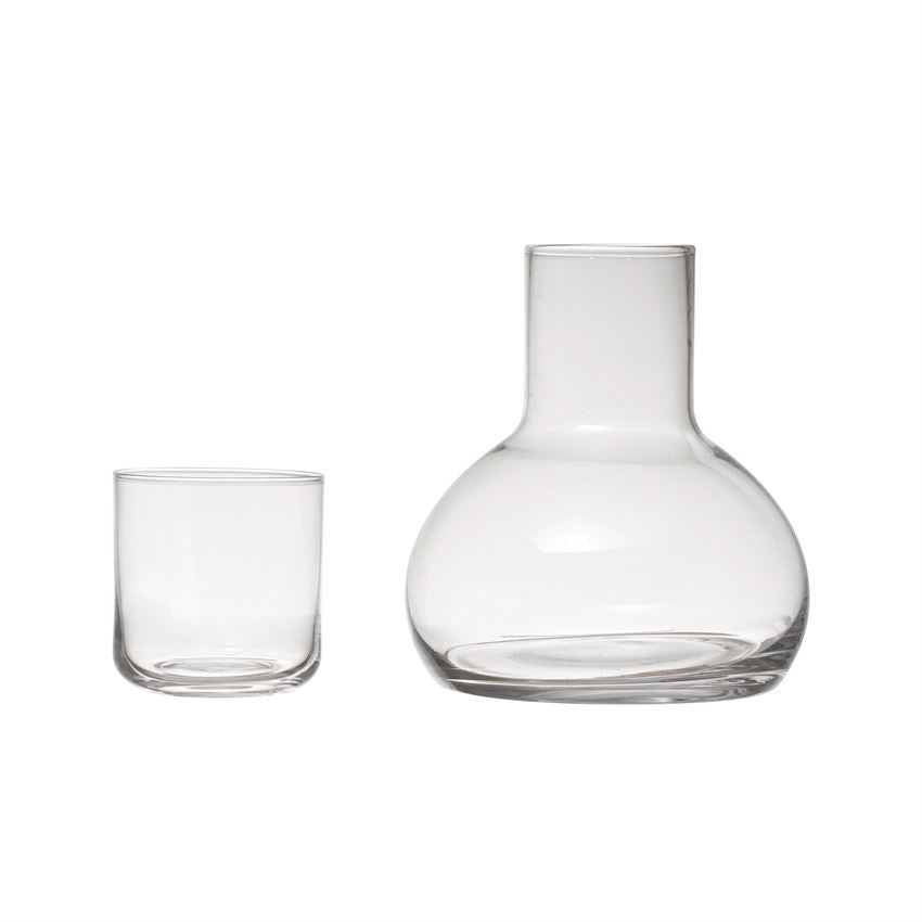 Round Glass Carafe S/2