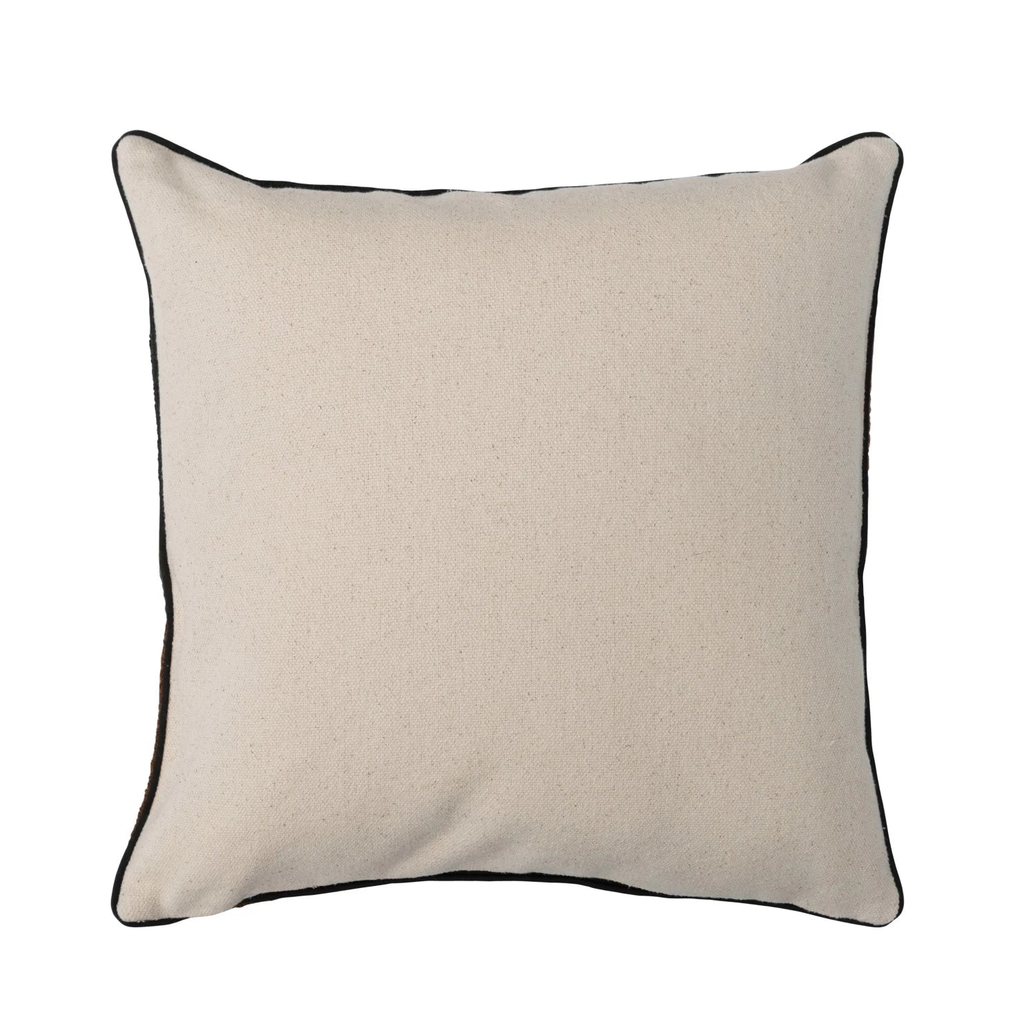 Embroidered Cotton Tufted Pillow