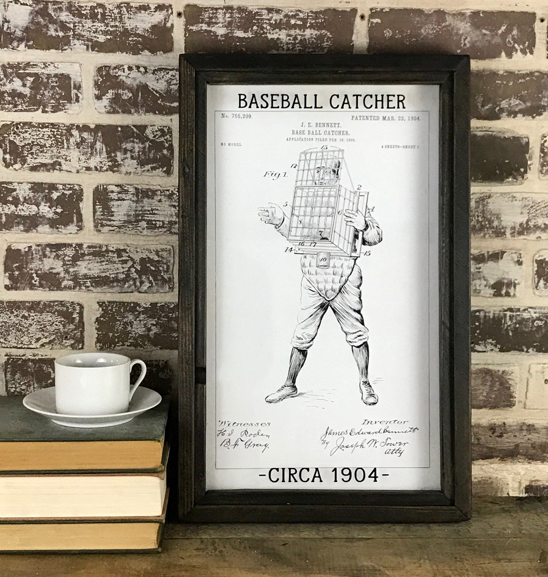 Baseball Catcher Patent Drawing 1904