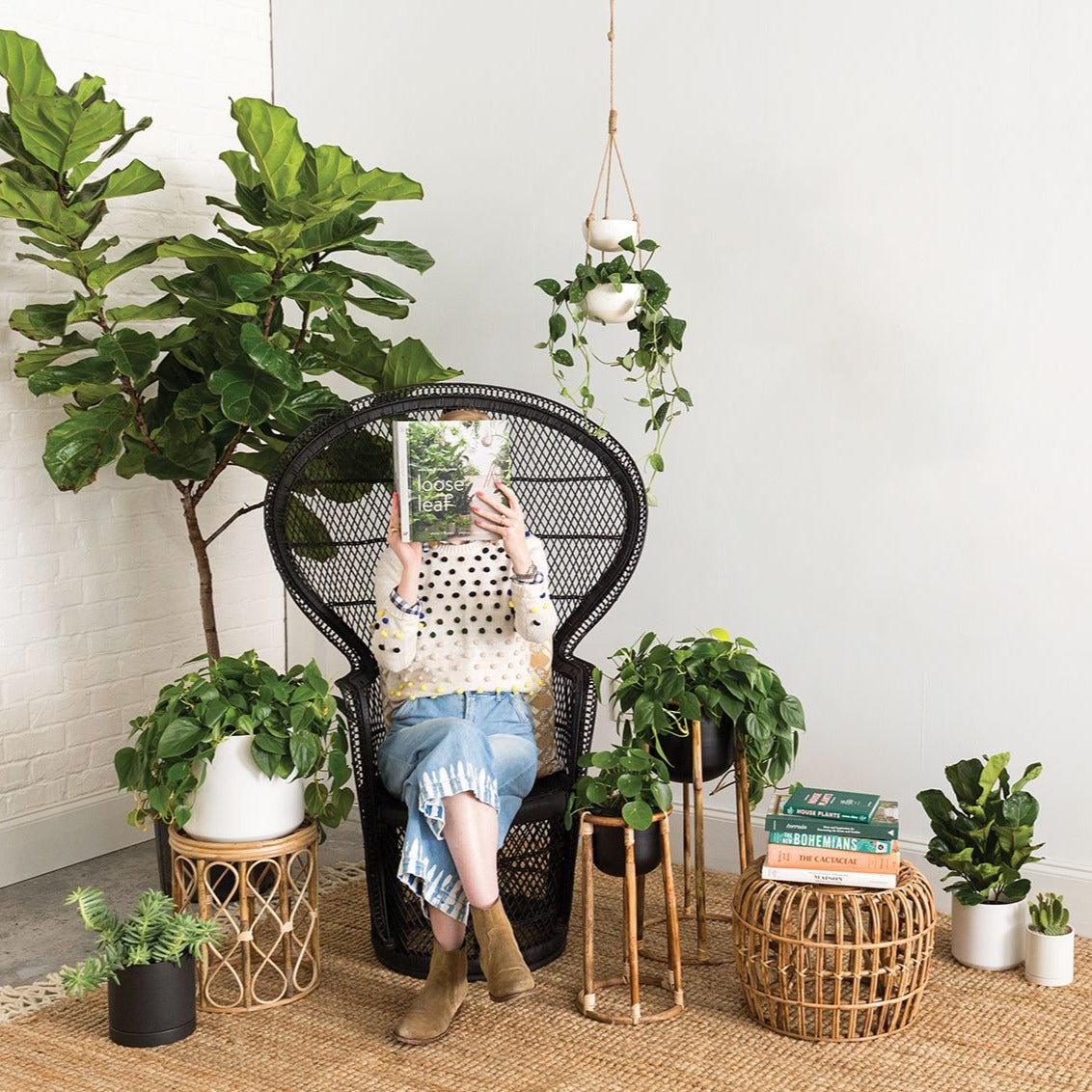 Boca Rattan Hanging Planter