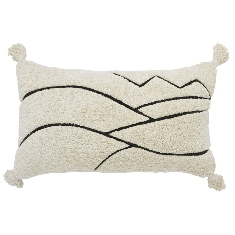 Ivory Waves Lumbar Pillow