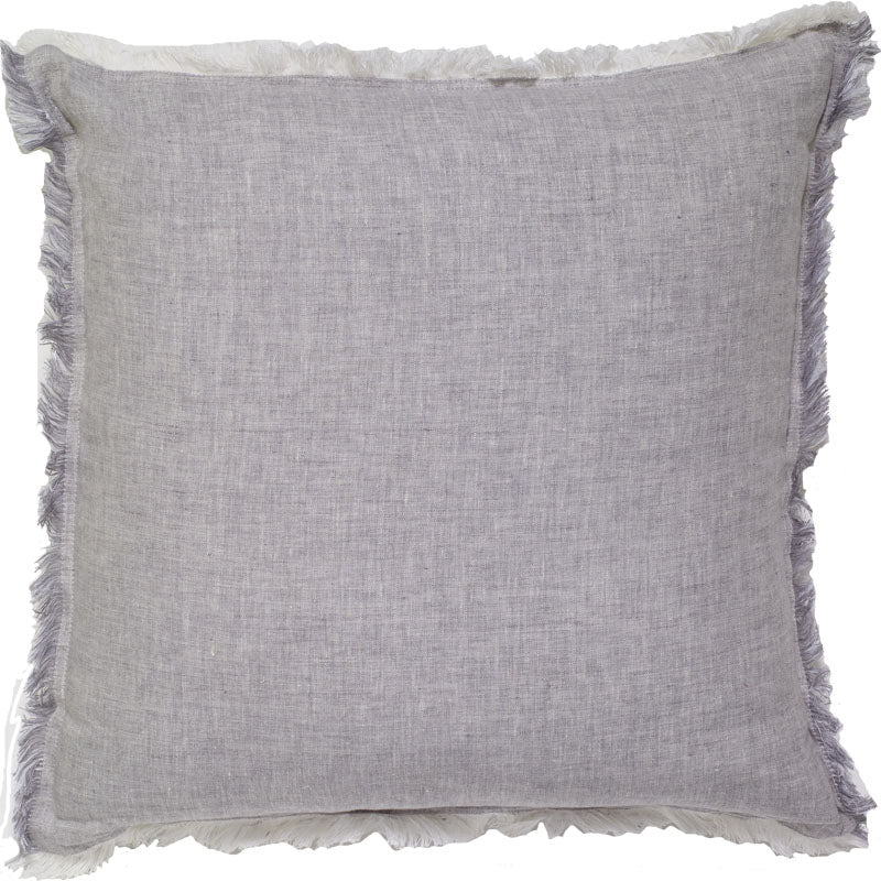 Solid Linen Fringe Pillow